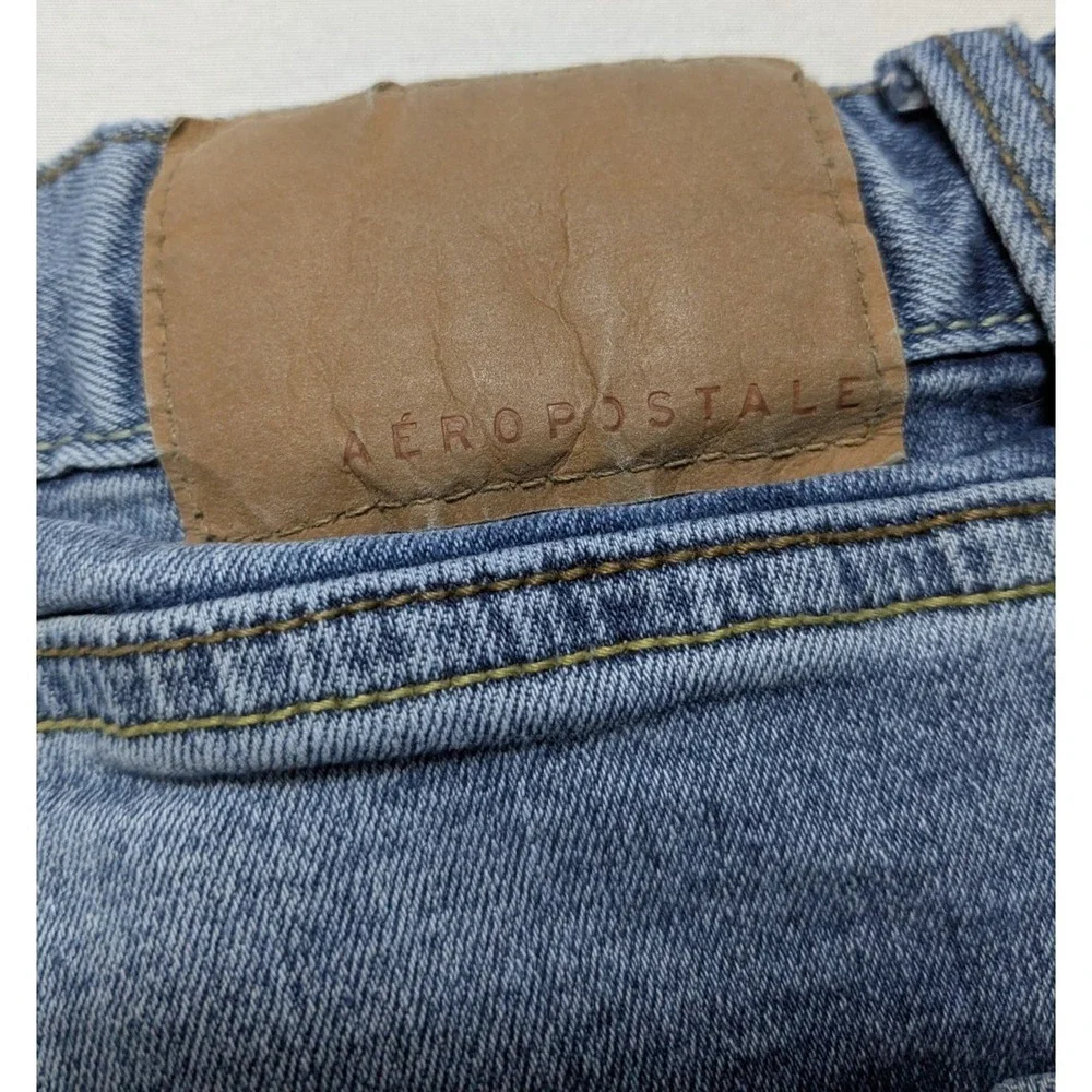 AEROPOSTALE SLIM Men 32X32 Distressed Stretch Denim Blue‎ Jeans